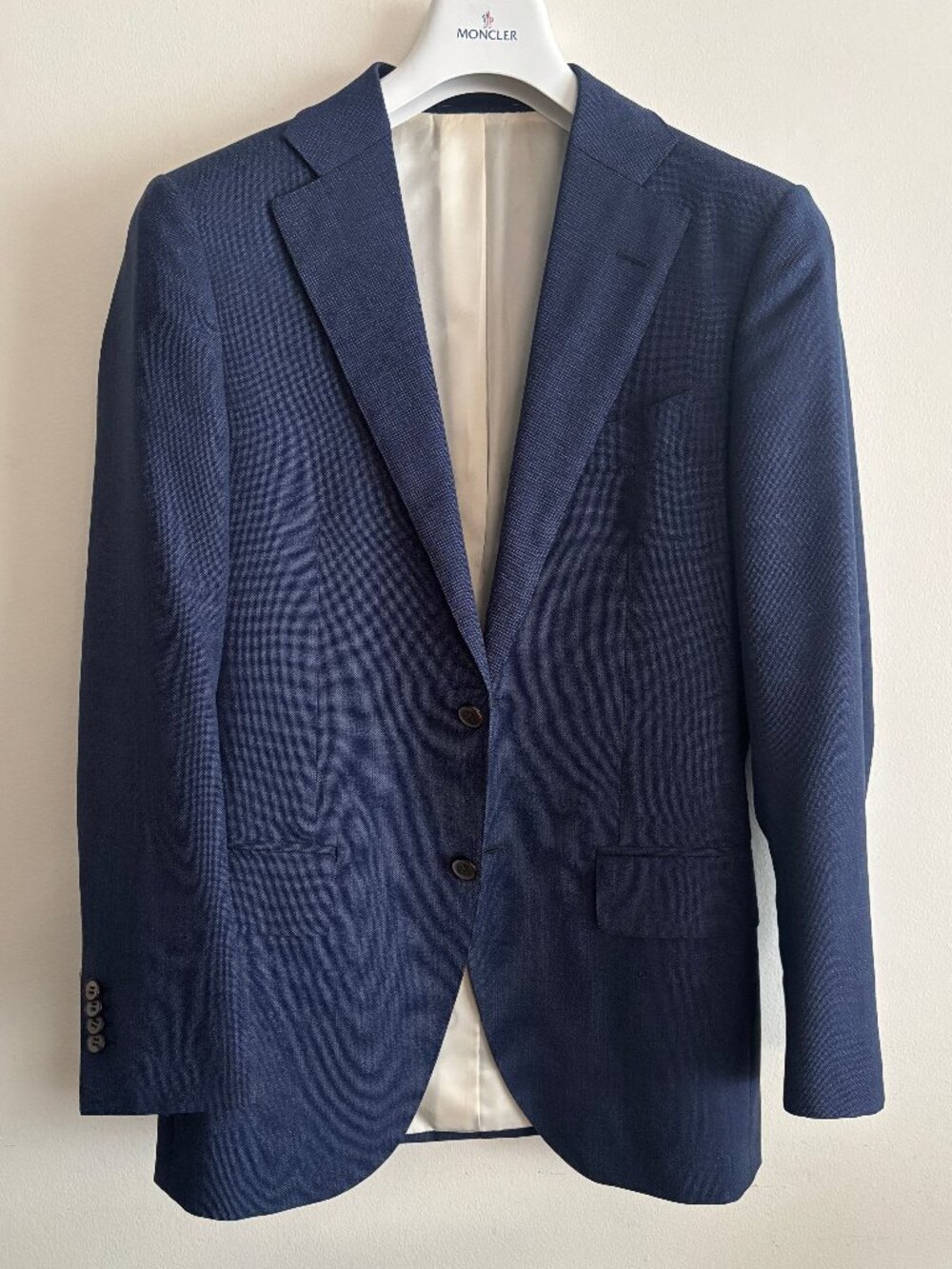 $900 Suitsupply Navy Textured Wool Sport Coat / Blazer - 36 Reg / Short